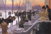 Lungren, Fernand Harvey A Winter Wedding USA oil painting artist